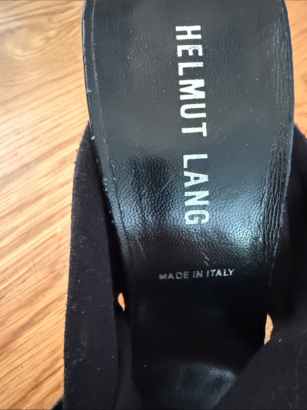 Helmut Lang Black Wrap Sandals with Silver Toe Strap - Picture 10 of 10